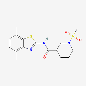 molecular formula C16H21N3O3S2 B2671879 N-(4,7-二甲基苯并[d]噻唑-2-基)-1-(甲磺酰基)哌啶-3-甲酰胺 CAS No. 1060213-84-4