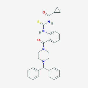 molecular formula C29H30N4O2S B267188 N-[(2-{[4-(diphenylmethyl)piperazin-1-yl]carbonyl}phenyl)carbamothioyl]cyclopropanecarboxamide 