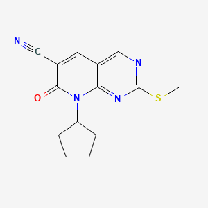 8-Cyclopentyl-2-(methylthio)-7-oxo-7,8-dihydropyrido[2,3-d]pyrimidine-6-carbonitrile