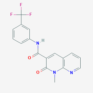 molecular formula C17H12F3N3O2 B2671881 1-methyl-2-oxo-N-(3-(trifluoromethyl)phenyl)-1,2-dihydro-1,8-naphthyridine-3-carboxamide CAS No. 899741-03-8