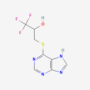 molecular formula C8H7F3N4OS B2671883 1,1,1-trifluoro-3-(9H-purin-6-ylsulfanyl)-2-propanol CAS No. 866017-68-7