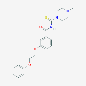 molecular formula C21H25N3O3S B267189 N-[(4-methyl-1-piperazinyl)carbothioyl]-3-(2-phenoxyethoxy)benzamide 