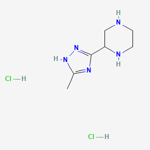 molecular formula C7H15Cl2N5 B2671891 2-(5-甲基-1H-1,2,4-三唑-3-基)哌嗪二盐酸盐 CAS No. 1909306-50-8