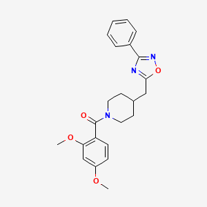 molecular formula C23H25N3O4 B2671894 1-(2,4-二甲氧基苯甲酰)-4-[(3-苯基-1,2,4-噁二唑-5-基)甲基]哌啶 CAS No. 1775399-42-2