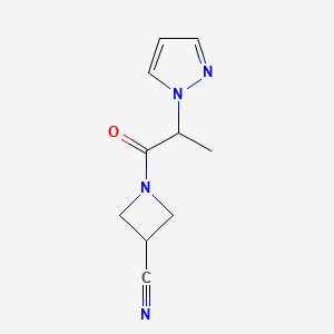 B2671907 1-(2-(1H-pyrazol-1-yl)propanoyl)azetidine-3-carbonitrile CAS No. 2034418-33-0