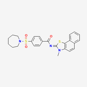 molecular formula C25H25N3O3S2 B2671908 4-(氮杂庚烷-1-基磺酰)-N-(3-甲基苯并[g][1,3]噻唑-2-基亚甲基)苯甲酰胺 CAS No. 397288-36-7