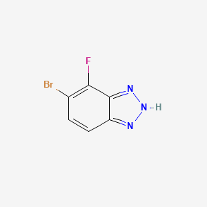 molecular formula C6H3BrFN3 B2671913 1H-苯并三唑并[1,2-a:2',3'-d]嘧啶-6-溴-7-氟- CAS No. 1588508-95-5