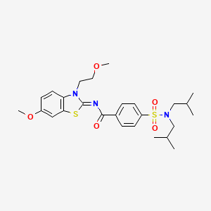 molecular formula C26H35N3O5S2 B2671924 (Z)-4-(N,N-二异丁基磺酰基)-N-(6-甲氧-3-(2-甲氧基乙基)苯并噻唑-2(3H)-基亚亚乙烯)苯甲酰胺 CAS No. 865161-43-9