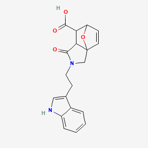 molecular formula C19H18N2O4 B2671927 2-[2-(1H-吲哚-3-基)乙基]-1-氧代-1,2,3,6,7,7a-六氢-3a,6-环氧异吲哚-7-羧酸 CAS No. 77960-20-4