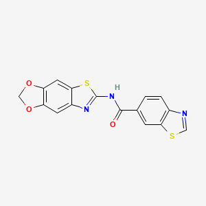 molecular formula C16H9N3O3S2 B2671929 N-([1,3]二氧杂-4,5-f][1,3]苯并噻嗪-6-基)-1,3-苯并噻嗪-6-甲酰胺 CAS No. 892853-54-2