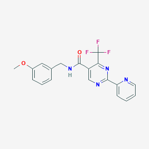 N-(3-methoxybenzyl)-2-(2-pyridinyl)-4-(trifluoromethyl)-5-pyrimidinecarboxamide