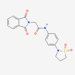 molecular formula C19H17N3O5S B2671936 N-(4-(1,1-二氧异噻唑啉-2-基)苯基)-2-(1,3-二氧噻吩-2-基)乙酰胺 CAS No. 946337-88-8