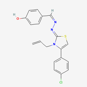 4-((Z)-((Z)-(3-allyl-4-(4-chlorophenyl)thiazol-2(3H)-ylidene)hydrazono)methyl)phenol