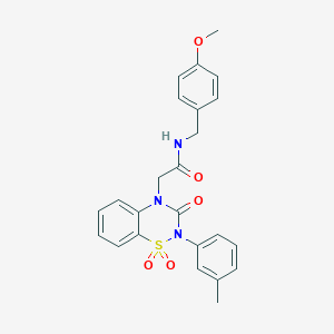 2-(1,1-dioxido-3-oxo-2-(m-tolyl)-2H-benzo[e][1,2,4]thiadiazin-4(3H)-yl)-N-(4-methoxybenzyl)acetamide