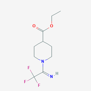 molecular formula C10H15F3N2O2 B2671953 Ethyl 1-(2,2,2-trifluoroethanimidoyl)piperidine-4-carboxylate CAS No. 2185590-76-3