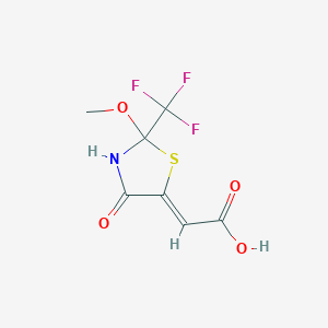 2-[(5Z)-2-methoxy-4-oxo-2-(trifluoromethyl)-1,3-thiazolidin-5-ylidene]aceticacid