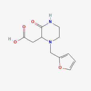 molecular formula C11H14N2O4 B2671956 2-[1-(2-呋喃甲基)-3-氧代-2-哌嗪基]-乙酸 CAS No. 1024026-75-2