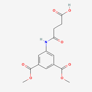 molecular formula C14H15NO7 B2671958 Dimethyl-5-((2-carboxyethyl)carbonylamino)-isophthalate CAS No. 540791-94-4