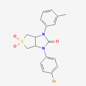 molecular formula C18H17BrN2O3S B2671961 1-(4-bromophenyl)-3-(m-tolyl)tetrahydro-1H-thieno[3,4-d]imidazol-2(3H)-one 5,5-dioxide CAS No. 879929-87-0