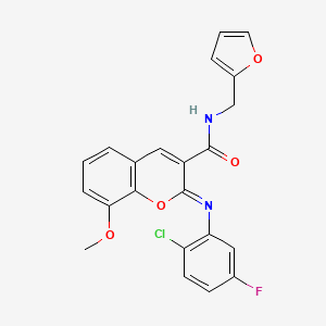 molecular formula C22H16ClFN2O4 B2671966 (2Z)-2-[(2-chloro-5-fluorophenyl)imino]-N-(furan-2-ylmethyl)-8-methoxy-2H-chromene-3-carboxamide CAS No. 1327184-20-2