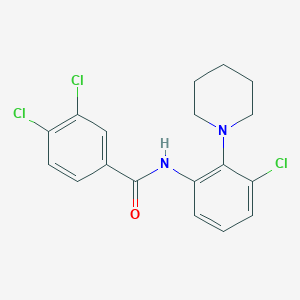 molecular formula C18H17Cl3N2O B2671979 3,4-二氯-N-(3-氯-2-哌啶基苯基)苯甲酰胺 CAS No. 383145-55-9