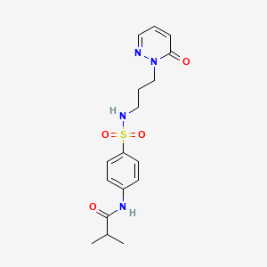 B2671981 N-(4-(N-(3-(6-oxopyridazin-1(6H)-yl)propyl)sulfamoyl)phenyl)isobutyramide CAS No. 1203139-31-4