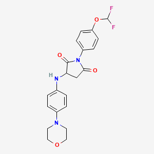 molecular formula C21H21F2N3O4 B2671993 1-(4-(Difluoromethoxy)phenyl)-3-((4-morpholinophenyl)amino)pyrrolidine-2,5-dione CAS No. 1008678-07-6