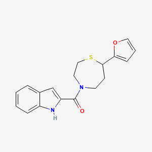 molecular formula C18H18N2O2S B2671997 (7-(呋喃-2-基)-1,4-噻吩-4-基)(1H-吲哚-2-基)甲酮 CAS No. 1706093-61-9