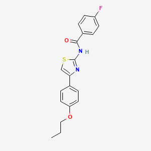 4-fluoro-N-[4-(4-propoxyphenyl)-1,3-thiazol-2-yl]benzamide