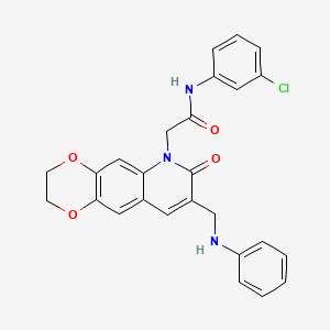2-[8-(anilinomethyl)-7-oxo-2,3-dihydro[1,4]dioxino[2,3-g]quinolin-6(7H)-yl]-N-(3-chlorophenyl)acetamide