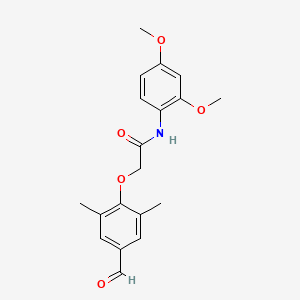 molecular formula C19H21NO5 B2672001 N-(2,4-dimethoxyphenyl)-2-(4-formyl-2,6-dimethylphenoxy)acetamide CAS No. 1118804-24-2