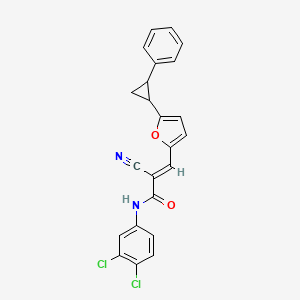 (2E)-2-cyano-N-(3,4-dichlorophenyl)-3-[5-(2-phenylcyclopropyl)furan-2-yl]prop-2-enamide