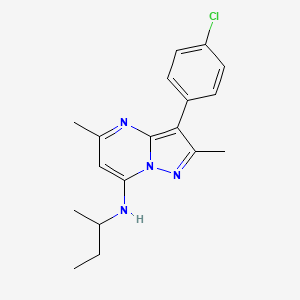 molecular formula C18H21ClN4 B2672007 N-butan-2-yl-3-(4-chlorophenyl)-2,5-dimethylpyrazolo[1,5-a]pyrimidin-7-amine CAS No. 850722-29-1