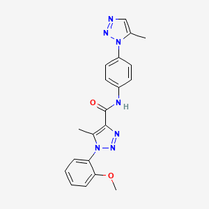 molecular formula C20H19N7O2 B2672019 1-(2-甲氧基苯基)-5-甲基-N-(4-(5-甲基-1H-1,2,3-三唑-1-基)苯基)-1H-1,2,3-三唑-4-甲酰胺 CAS No. 924820-35-9