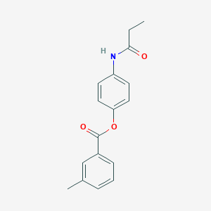molecular formula C17H17NO3 B267202 4-(Propanoylamino)phenyl 3-methylbenzoate 
