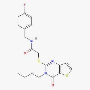 2-[(3-butyl-4-oxo-3,4-dihydrothieno[3,2-d]pyrimidin-2-yl)sulfanyl]-N-(4-fluorobenzyl)acetamide