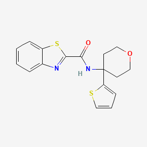 molecular formula C17H16N2O2S2 B2672026 N-(4-(thiophen-2-yl)tetrahydro-2H-pyran-4-yl)benzo[d]thiazole-2-carboxamide CAS No. 2034537-41-0