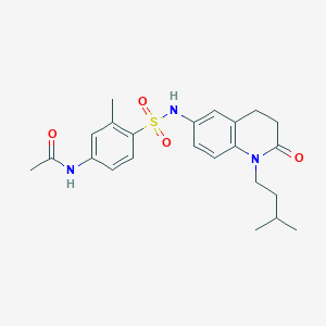 molecular formula C23H29N3O4S B2672028 N-(4-(N-(1-异戊基-2-氧代-1,2,3,4-四氢喹啉-6-基)磺酰胺基)-3-甲基苯基)乙酰胺 CAS No. 941955-98-2