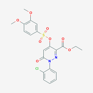 molecular formula C21H19ClN2O8S B2672034 Ethyl 1-(2-chlorophenyl)-4-(((3,4-dimethoxyphenyl)sulfonyl)oxy)-6-oxo-1,6-dihydropyridazine-3-carboxylate CAS No. 899959-20-7