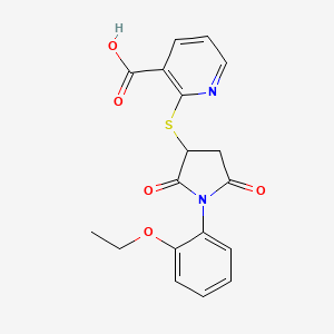 molecular formula C18H16N2O5S B2672035 2-((1-(2-乙氧基苯基)-2,5-二氧代吡咯烷-3-基)硫)烟酸 CAS No. 831188-53-5