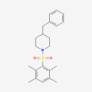 molecular formula C22H29NO2S B2672063 4-Benzyl-1-(2,3,5,6-tetramethylbenzenesulfonyl)piperidine CAS No. 671200-92-3