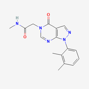 molecular formula C16H17N5O2 B2672066 2-[1-(2,3-二甲基苯基)-4-氧代吡唑啉[3,4-d]嘧啶-5-基]-N-甲基乙酰胺 CAS No. 894995-74-5