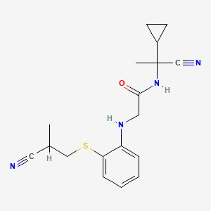 N-(1-cyano-1-cyclopropylethyl)-2-({2-[(2-cyano-2-methylethyl)sulfanyl]phenyl}amino)acetamide