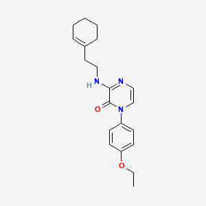 molecular formula C20H25N3O2 B2672072 3-[(2-cyclohex-1-en-1-ylethyl)amino]-1-(4-ethoxyphenyl)pyrazin-2(1H)-one CAS No. 899726-26-2