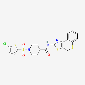 molecular formula C20H18ClN3O3S4 B2672080 1-((5-chlorothiophen-2-yl)sulfonyl)-N-(4H-thiochromeno[4,3-d]thiazol-2-yl)piperidine-4-carboxamide CAS No. 922699-75-0