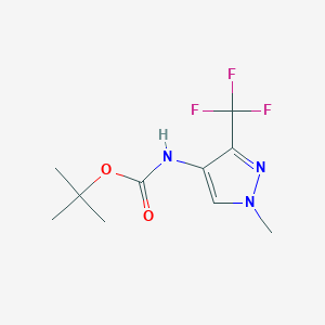molecular formula C10H14F3N3O2 B2672086 叔丁基(1-甲基-3-(三氟甲基)-1H-吡唑-4-基)甲酸酯 CAS No. 1935329-59-1