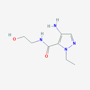 molecular formula C8H14N4O2 B2672090 4-Amino-1-ethyl-N-(2-hydroxyethyl)-1H-pyrazole-5-carboxamide CAS No. 1486219-97-9