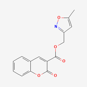 molecular formula C15H11NO5 B2672103 (5-methylisoxazol-3-yl)methyl 2-oxo-2H-chromene-3-carboxylate CAS No. 1004144-75-5