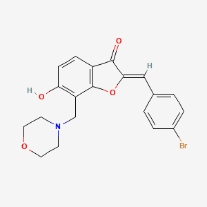 molecular formula C20H18BrNO4 B2672110 (Z)-2-(4-bromobenzylidene)-6-hydroxy-7-(morpholinomethyl)benzofuran-3(2H)-one CAS No. 896827-61-5