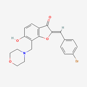 molecular formula C20H18BrNO4 B2672110 (Z)-2-(4-溴苄基亚甲基)-6-羟基-7-(吗啉甲基)苯并呋喃-3(2H)-酮 CAS No. 896827-61-5